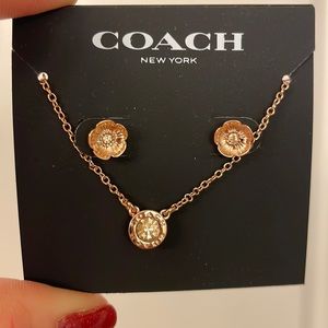 New, never worn Coach earring and necklace set